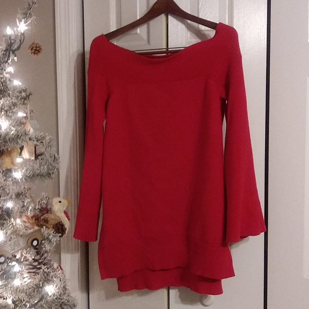 Anthropologie Elise Ribbed Tunic Sweater Women L